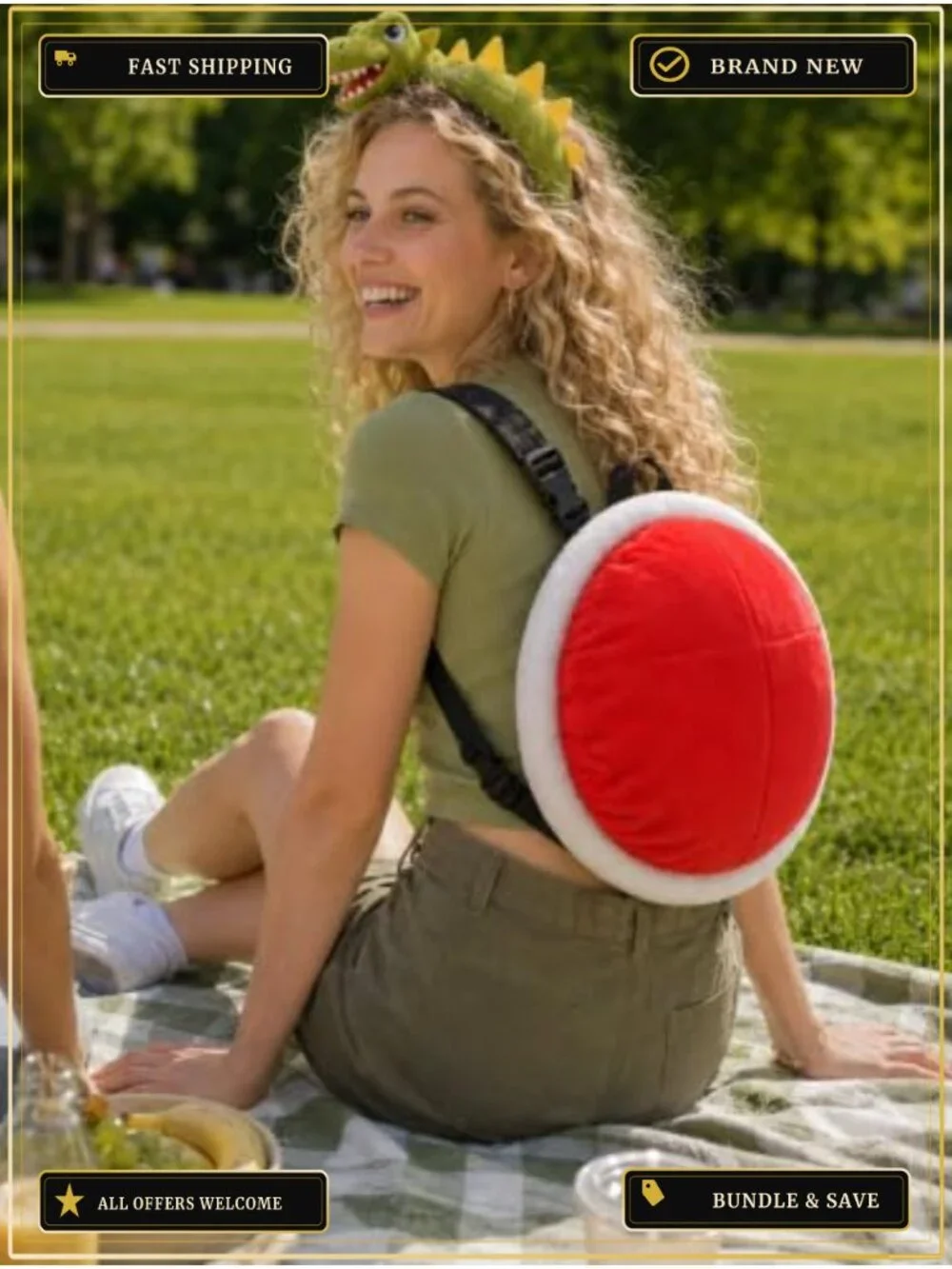 Plush Turtle Shell Backpack Costume Accessory Dress Up Party